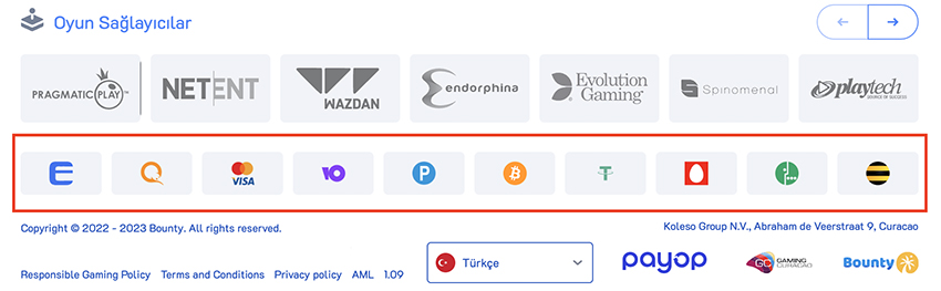 Sitenin altbilgisindeki kumarhane depozitosunu yenileme yollarının listesi